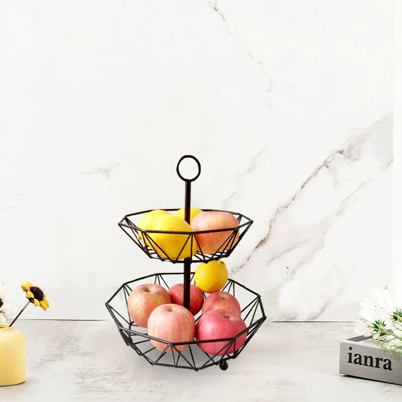 Multifunctional iron fruit basket for kitchen and office - view 2