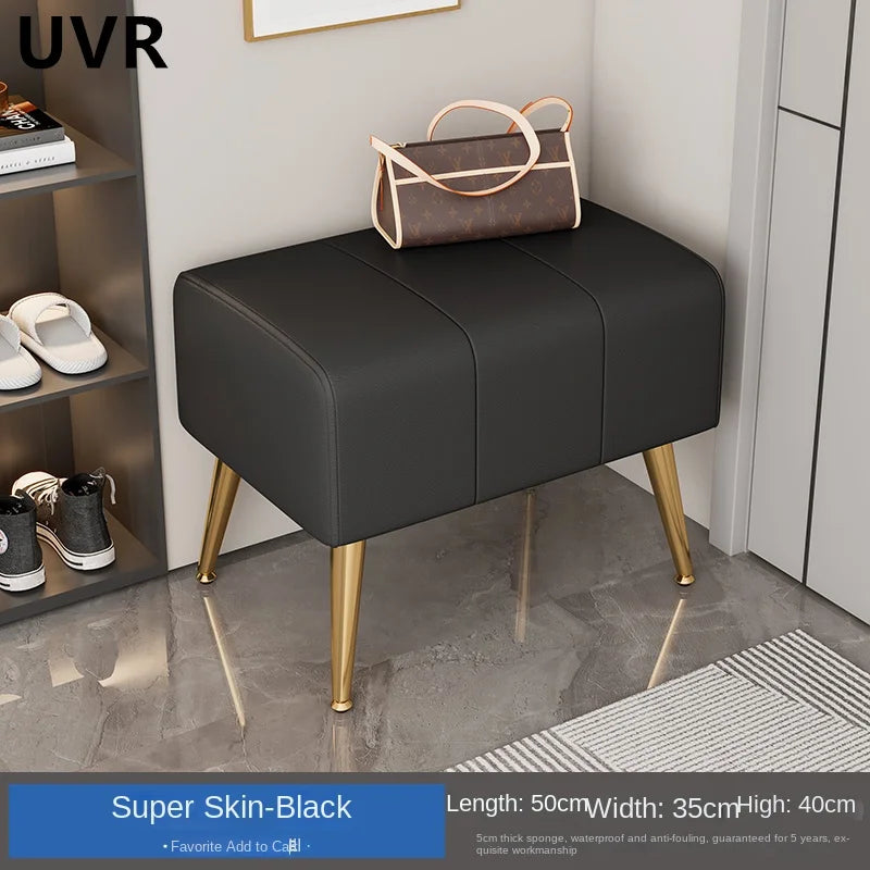 Modern and luxurious shoe bench with comfortable seat - Black-50cm