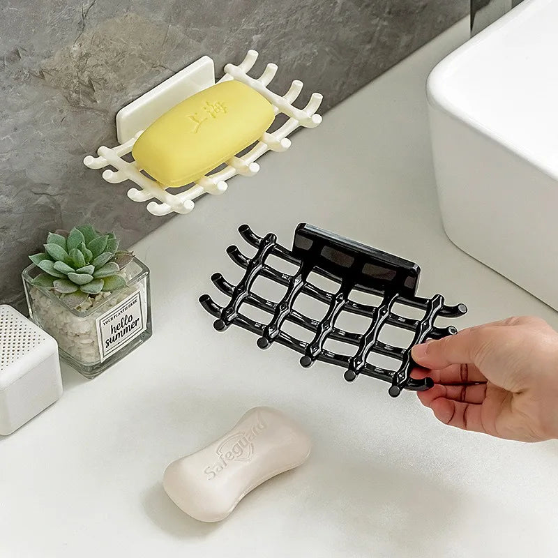 Wall drain shelf for modern design soap without drilling