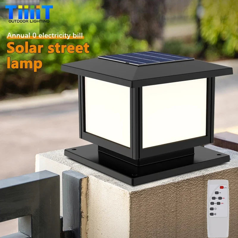 LED solar light column with remote control for outdoors - view 2
