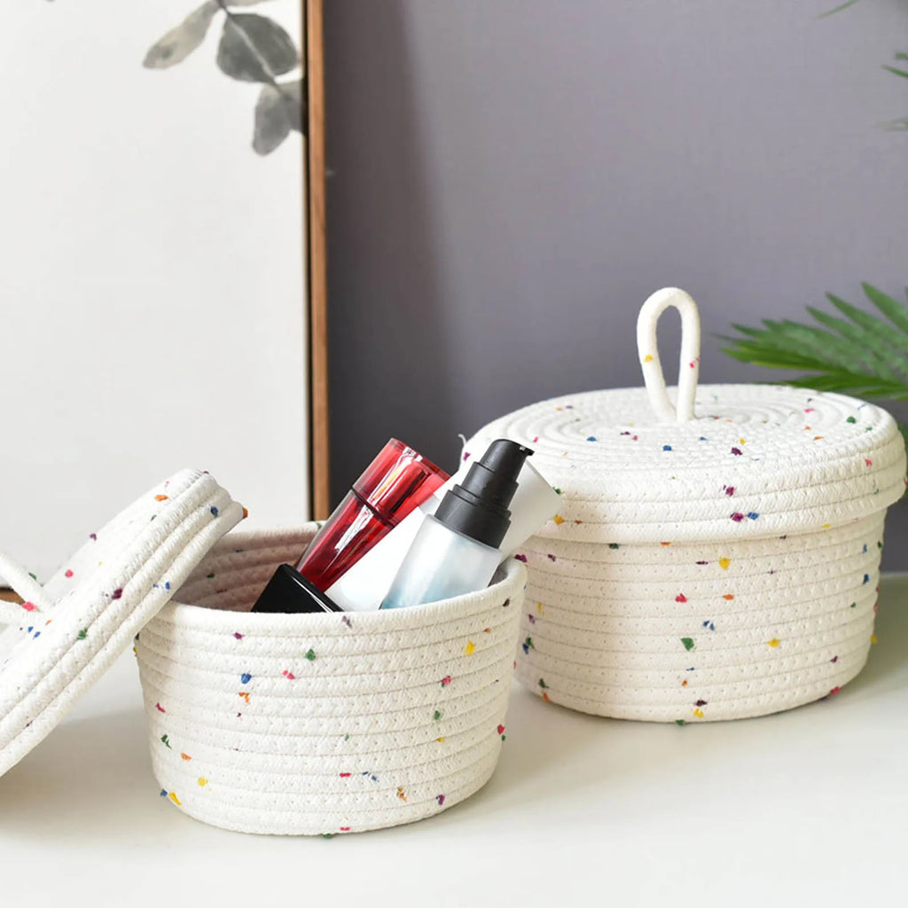 Hand Woven Cotton Basket for Decorative Storage - view 3