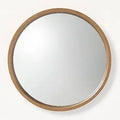 Modern round wall mirror in rustic natural magnolia
