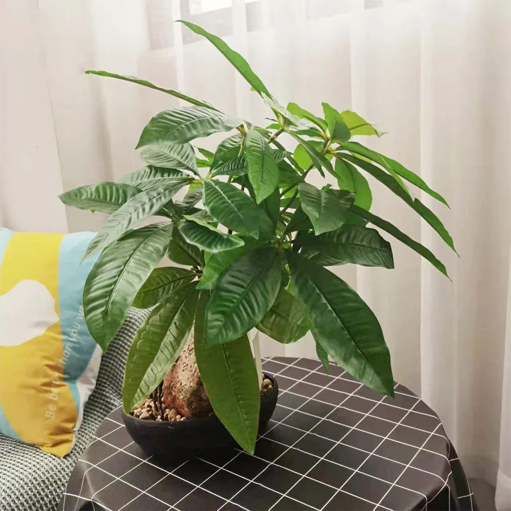 Artificial tree monstera pot fake tropical plants interior decoration - view 2