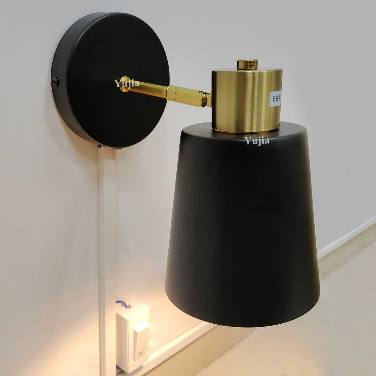 Vintage wall sconce adjustable for black brass interior decoration - view 3
