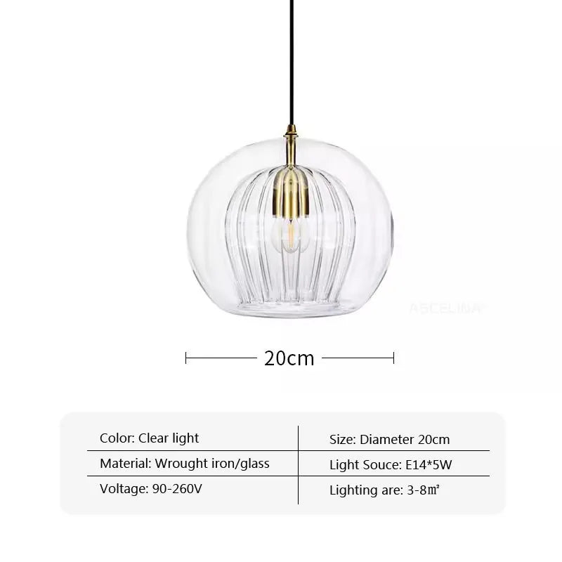 Modern glass chandelier for a creative interior - C20cm / White Light