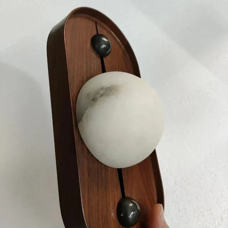 Modern light and light marble wall sconce for interior decoration - view 4