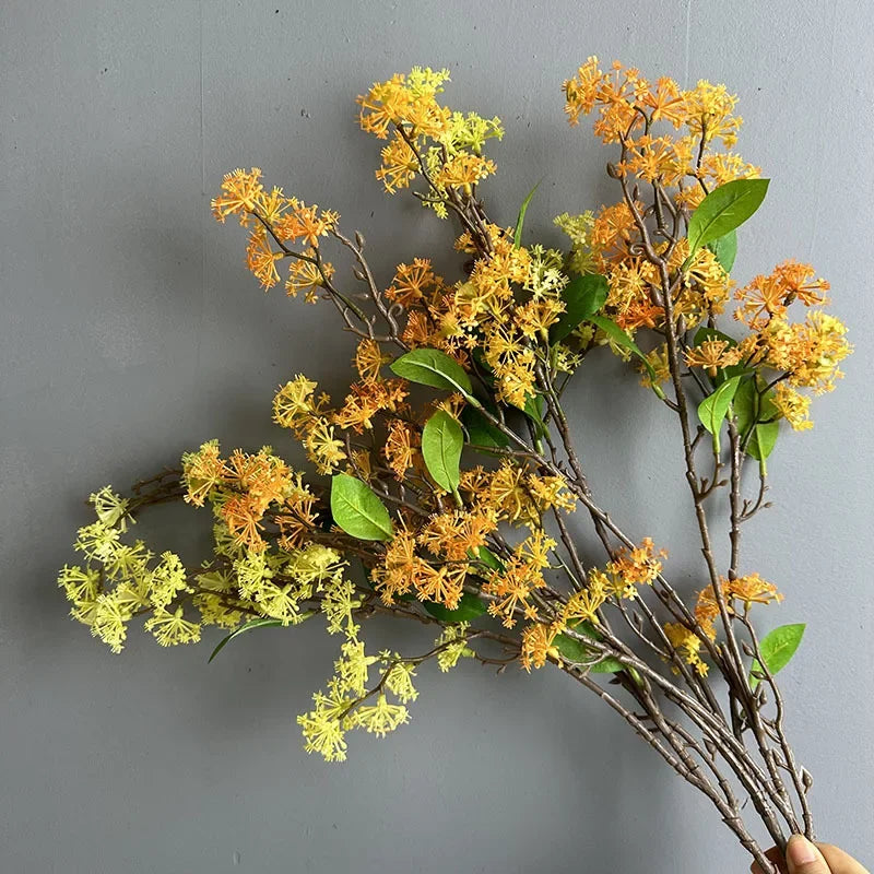 Set of 2 artificial flowers in decorative snow willow - view 2