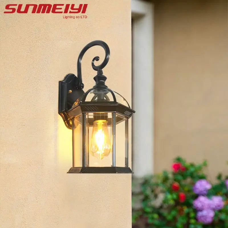 Retro aluminum wall sconce for outdoor garden and alley - view 5