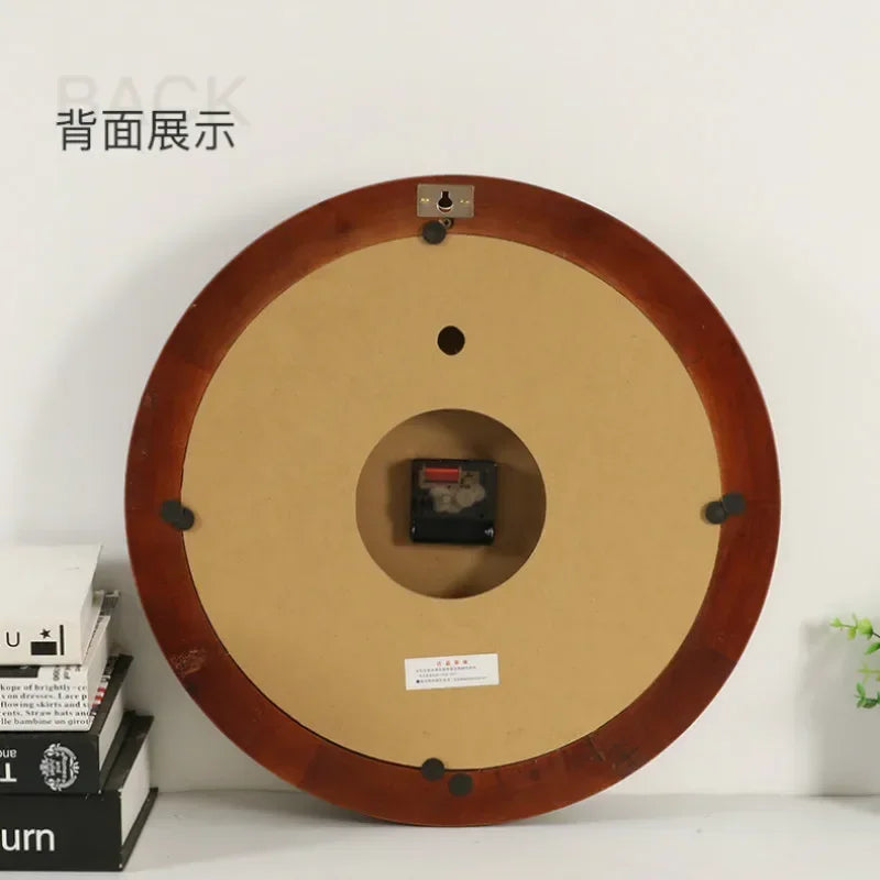 Wooden wall clock and metal retro Nordic style silent - view 10
