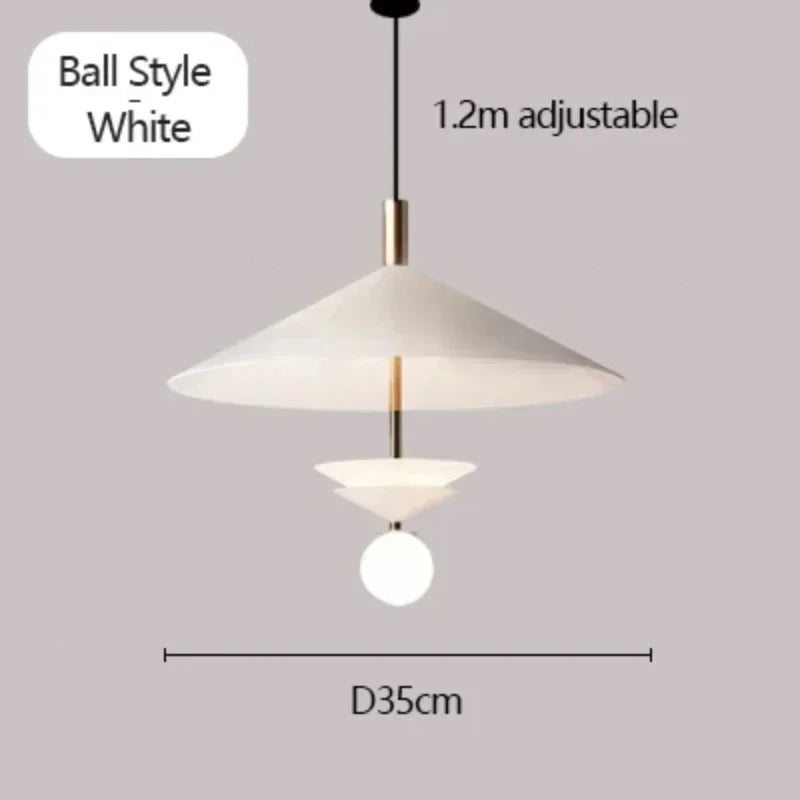 Modern metal chandelier Nordic design for interior lighting - Ball Style - White / Cool Light