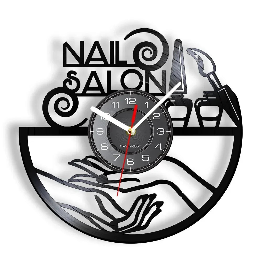 Vinyl wall clock for manicure and beauty salon - No LED15