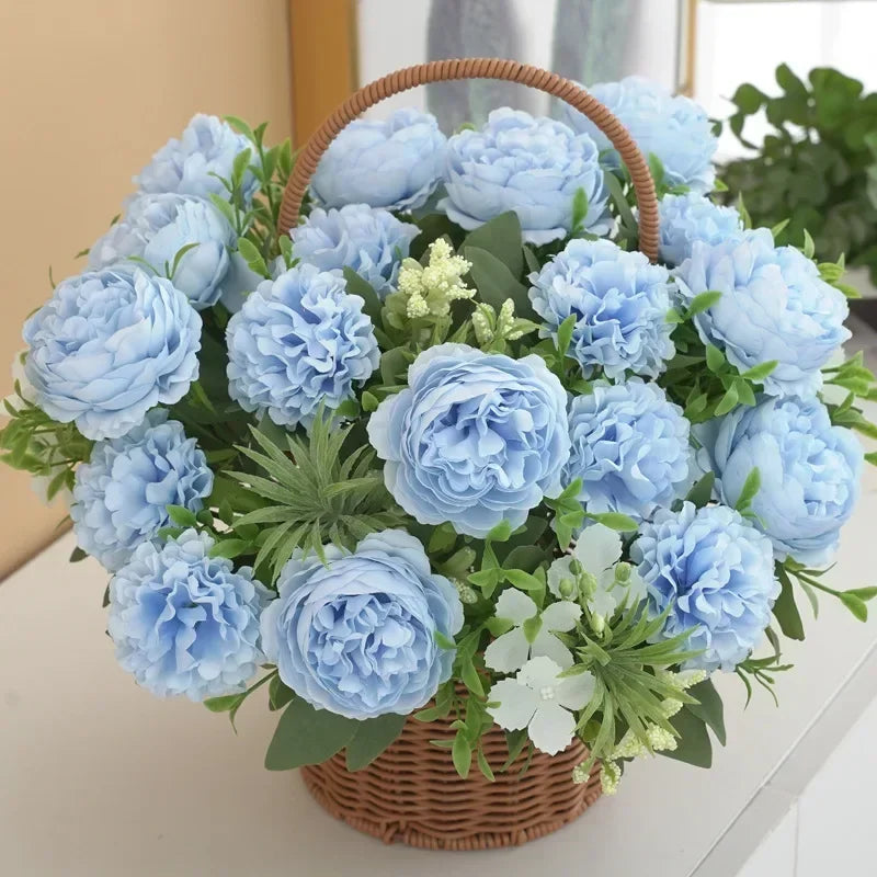 Bouquet of artificial hortensias and peonies for interior decoration - view 4
