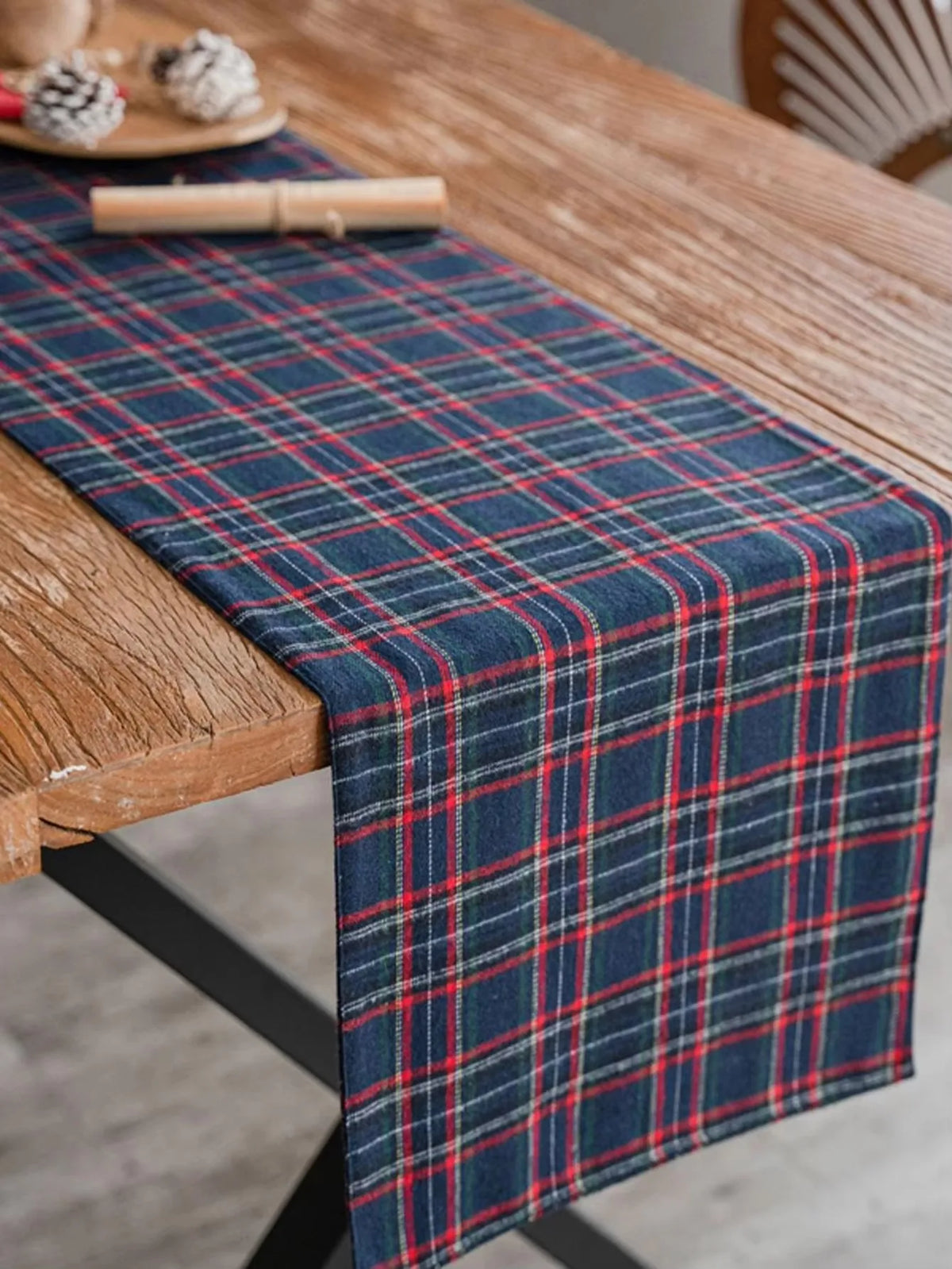 Wedding parties woven gridded table runner - view 4