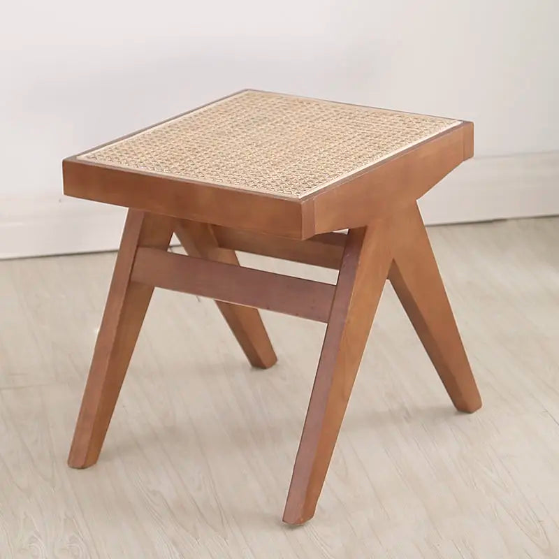 True Nordic style rattan stool for changing shoes - view 4