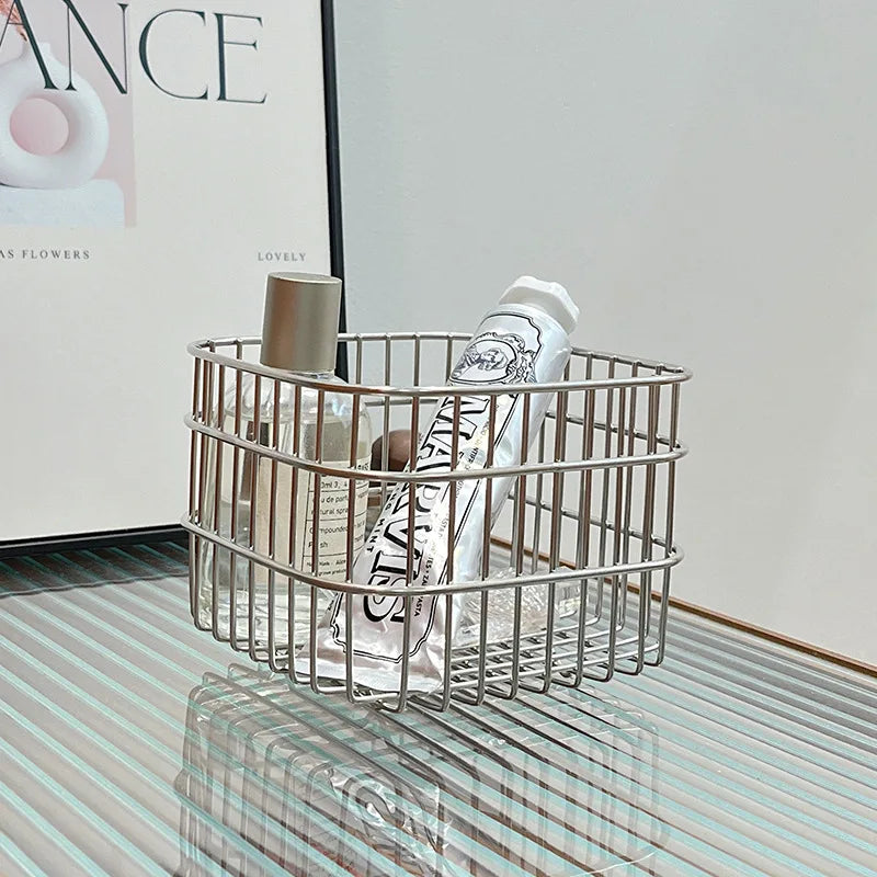 Stainless steel square storage basket to organize your interior - view 3