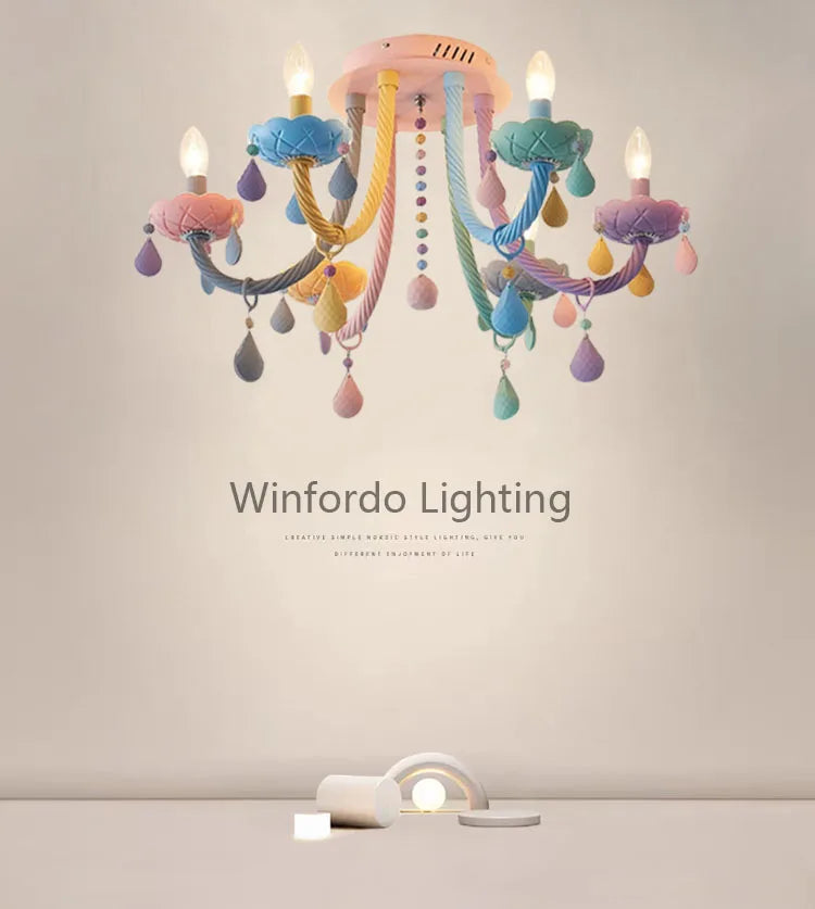 Modern ceiling lamp for children's room with light-filled sockets