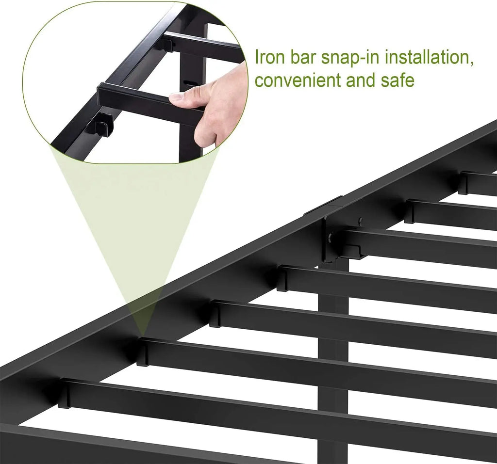 3500lbs Heavy Duty,18 Inch Metal Platform Bed Frame Steel Slat Mattress Foundation/Reinforced Platform/Noise Free/Easy Assembly - view 6