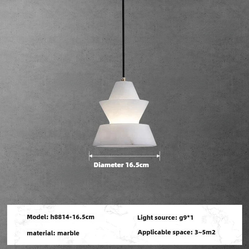 Modern pendant light in natural marble and elegant copper design - D 16,5 cm / Warm White