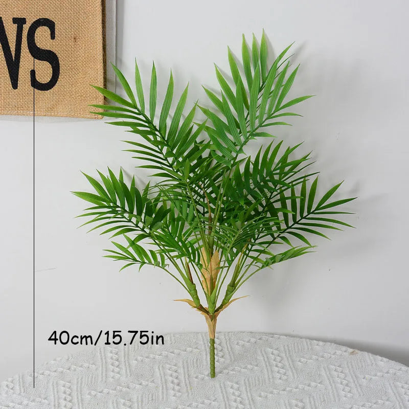 Small artificial palm plastic plants for interior and exterior decoration - 40 cm / No Pot