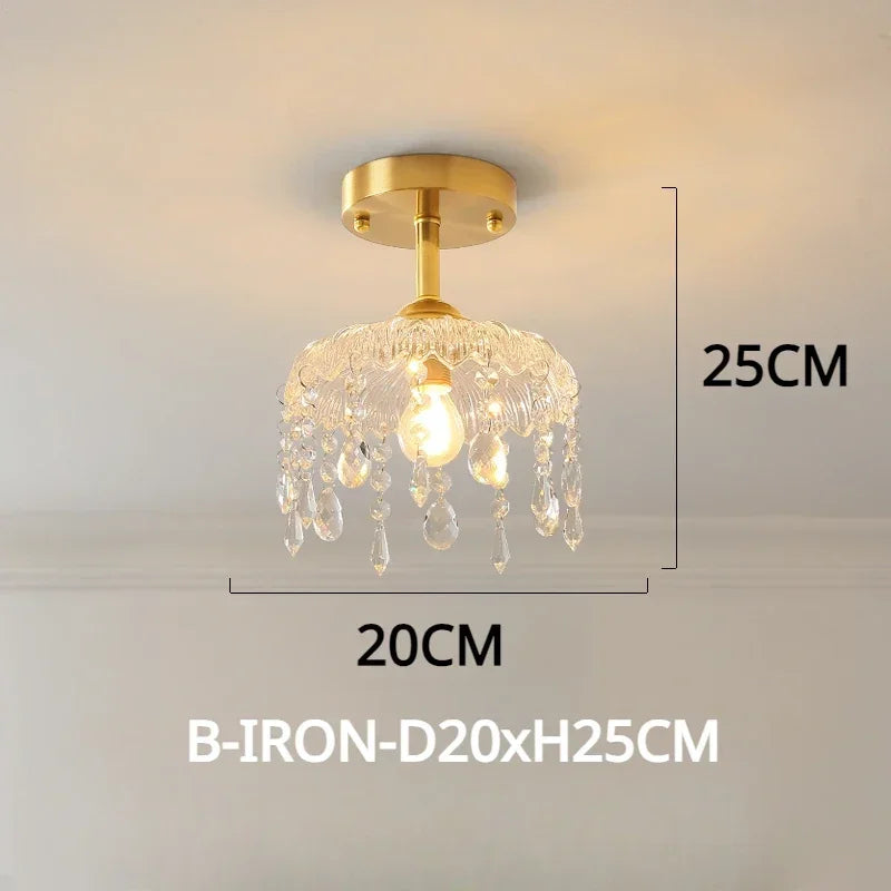 Vintage chandelier in crystal led elegant floral design - B-IRON-D20xH25CM