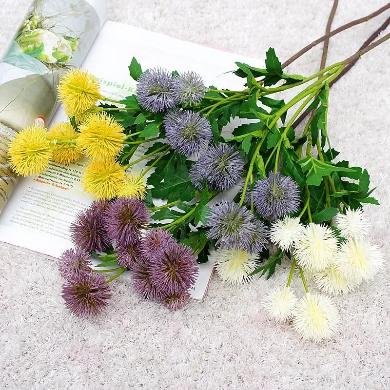 Artificial plastic ginseng ball flowers