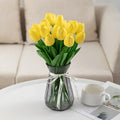Bouquet of artificial tulips luxury for interior decoration and wedding - Yellow / 10 Pieces
