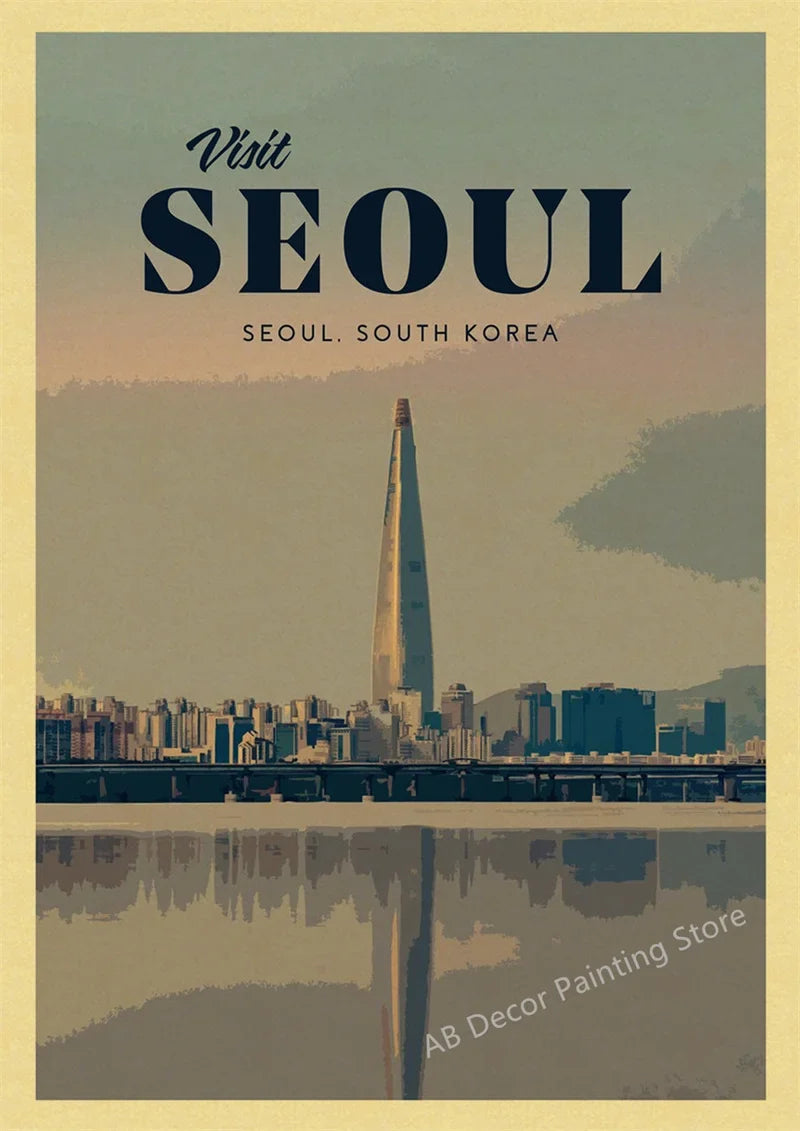 Vintage Travel Poster Wall Art for Tourism, Design 44 - 44 / A3 16.5 x 11.8 inches