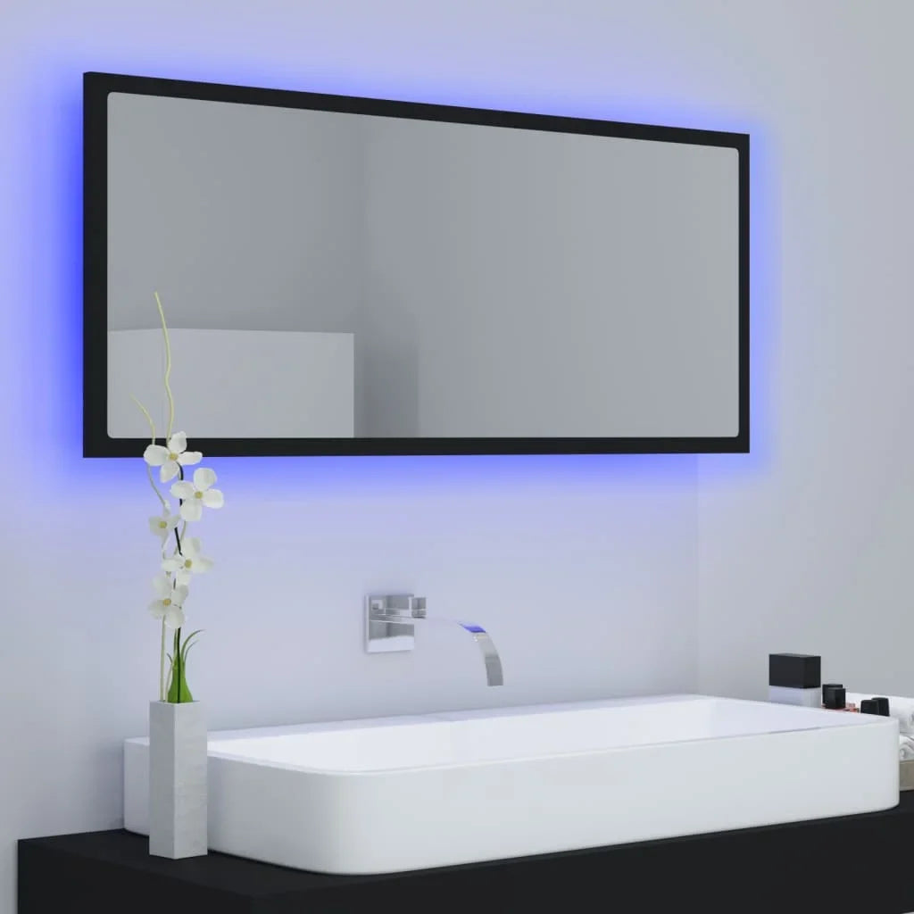LED bathroom black 100x8,5x37 cm acrylic, modern Dressing room furniture girl bedroom bedside cabinet storage vanity wardrobe - view 3