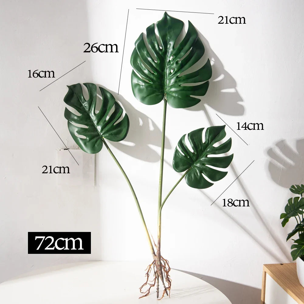 90 cm Artificial Monstera Plant with Turtle-Shaped Leaves - 72 cm B
