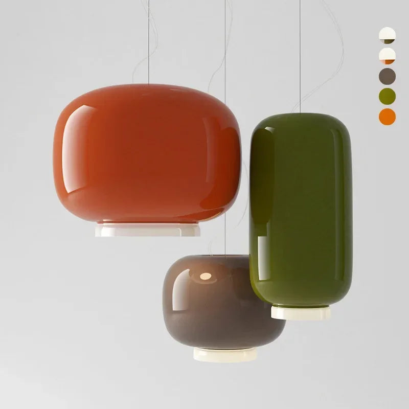 Modern pendant light in glass bright and colorful design - view 6
