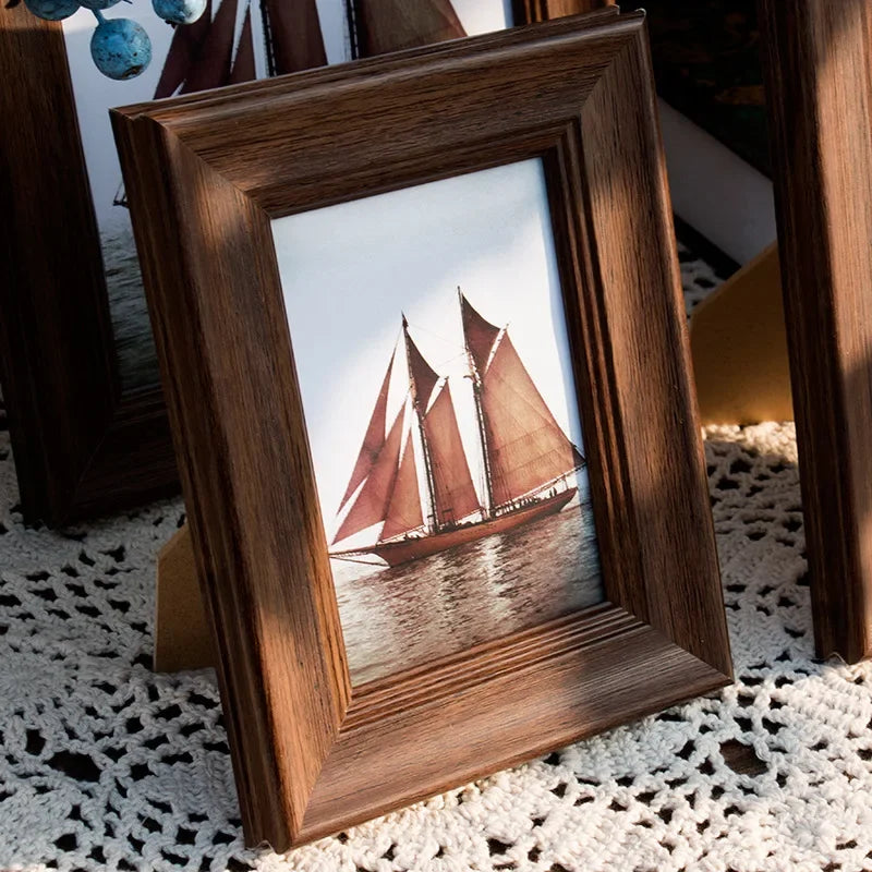 Plastic retro photo frame for wall and table decoration