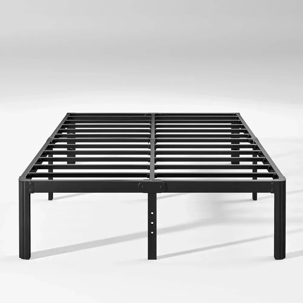 14in High Queen Bed Frame No Box Spring Needed, Heavy Duty Metal Platform Bed Frame Queen Size with Round Corners - Twin