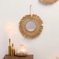 Decorative round wall mirrors hand woven for home - TK-M01260