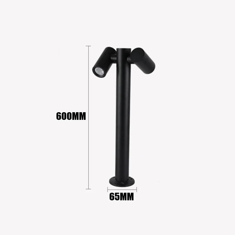 Garden lamp double rotating head creative outdoor lighting - Black / Hot light 10 W