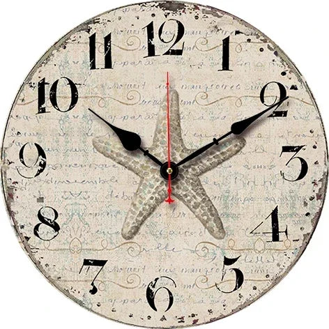 Silent retro wall clock for modern interior decoration - 21-1228 / 14 pouces (34 cm)