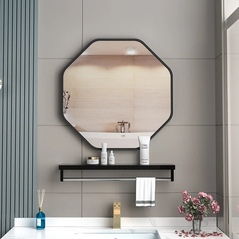 Irregular mirror with storage holder for make-up - 40x40cm 1