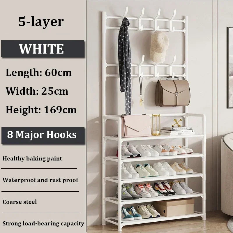 Organizer of clothing shoes and hats to ride yourself - 5 Layers - White