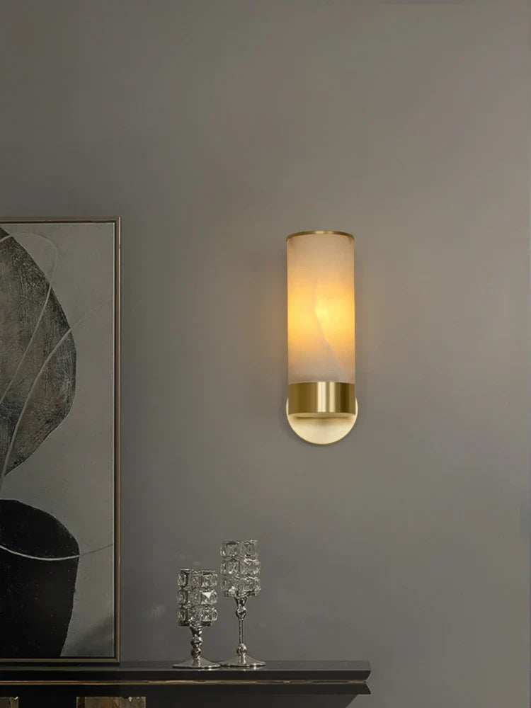 Modern minimalist led wall sconce in natural marble - view 3