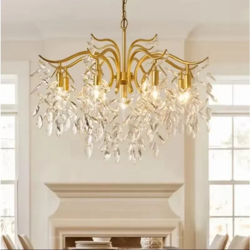 Modern crystal floral design chandelier for interior decoration - view 2