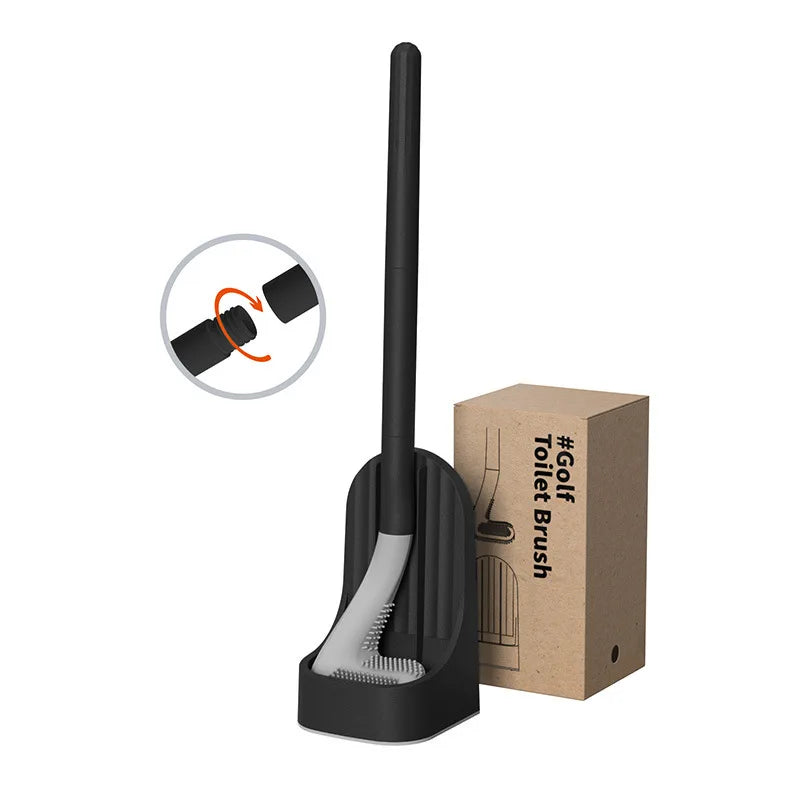 Silicone cleaning brushes with bathroom holder - Black with Stand