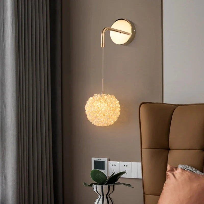 Wall sconce in crystal and metal gold elegant design for modern interior - view 2
