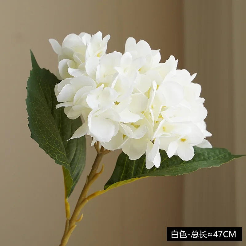 Realistic artificial hortensia flower for decoration and bouquet - White