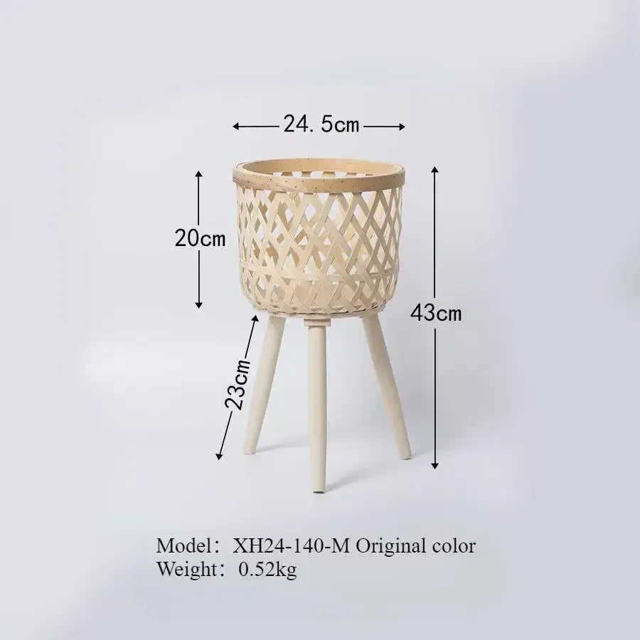 Braided rattan flower holder for interior decoration - XH24-140M