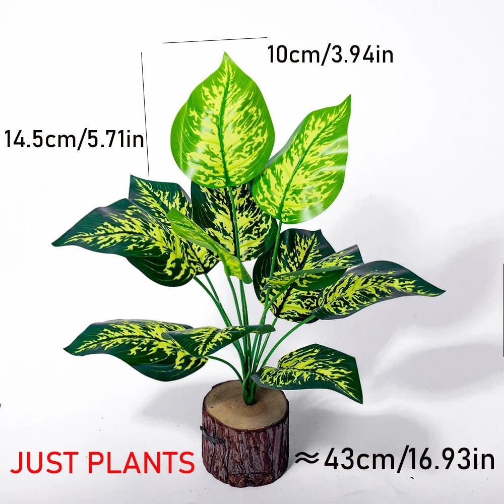 43 cm Artificial Monstera Tree with Lush Tropical Leaves - C
