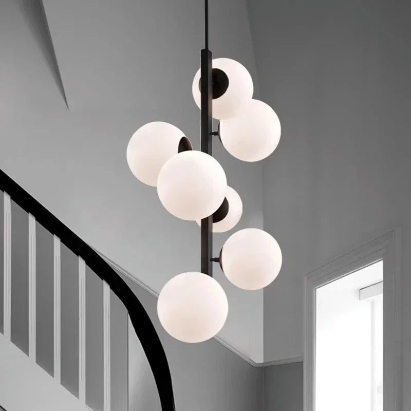Nordic ceiling lamp in iron and decorative glass