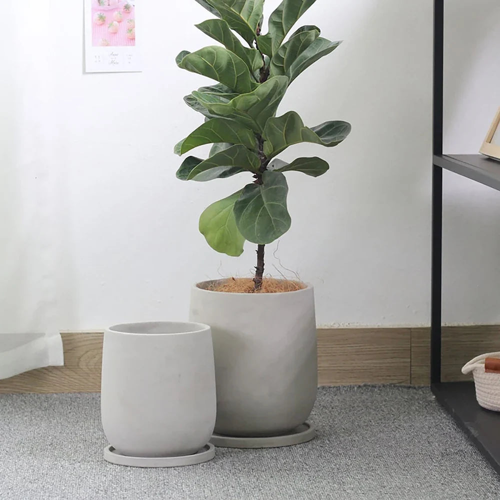 Creative Nordic simple Flowerpot Concrete Silicone Mold green plant Gardening Cement    round flowerpot  silicone mold - view 3