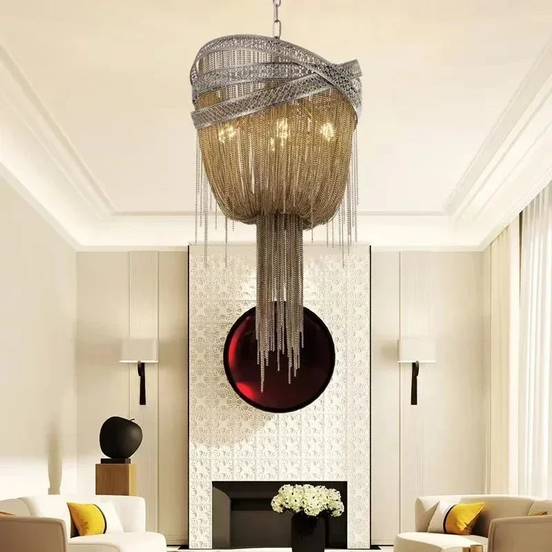 Aluminum pendant light industrial style with decorative acorns - view 4