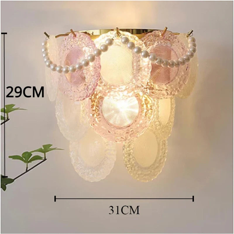 LED glass wall sconce for modern interior decoration - H3-perle