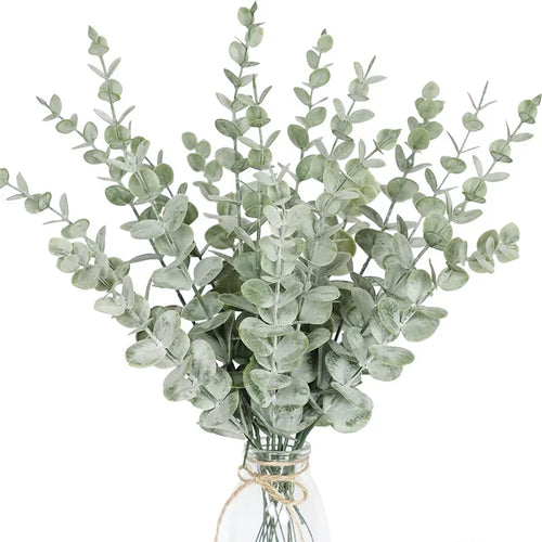 10 sheets of artificial eucalyptus for decoration and bouquets