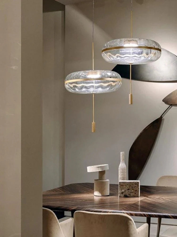 Circular glass chandelier Nordic design for bar and restaurant - view 2